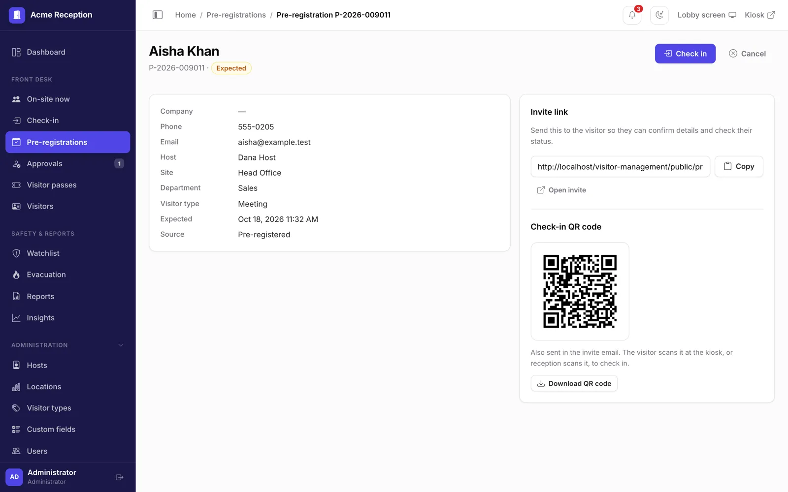 Pre-registration