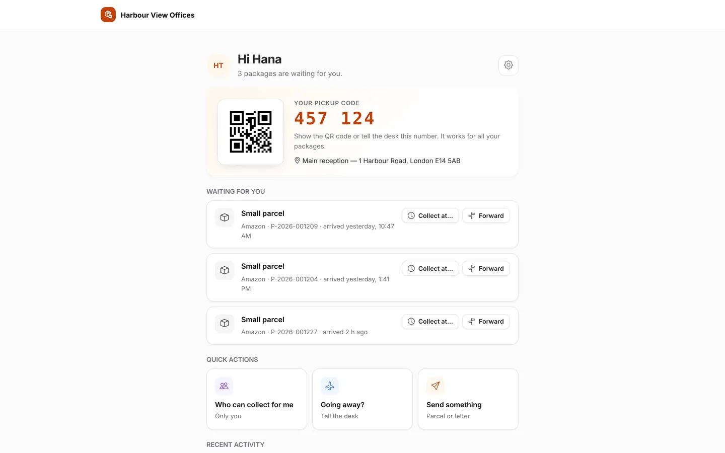 Recipient portal