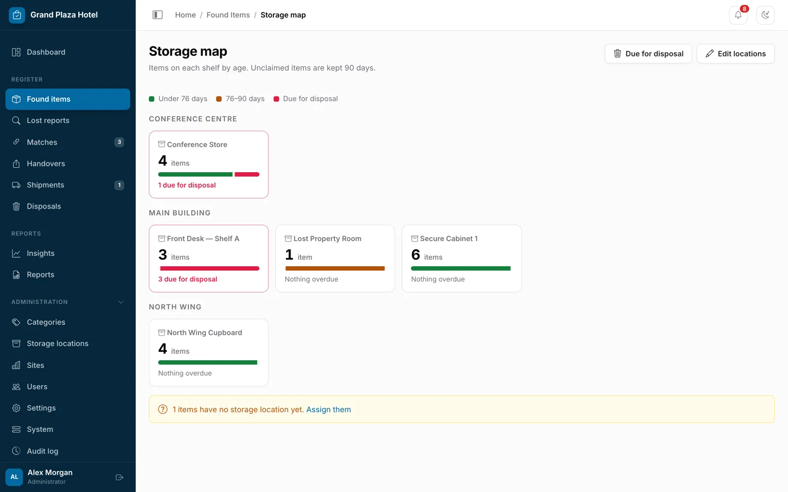 Storage map