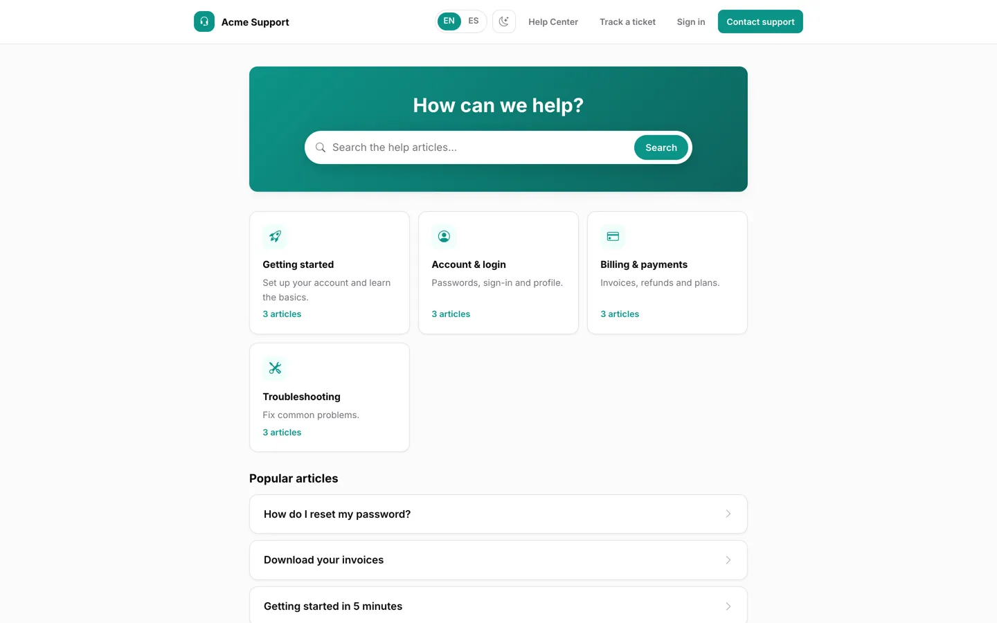 Help center